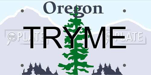 TRYME Oregon License Plate