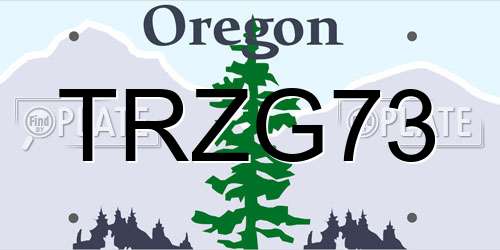 TRZG73 Oregon License Plate
