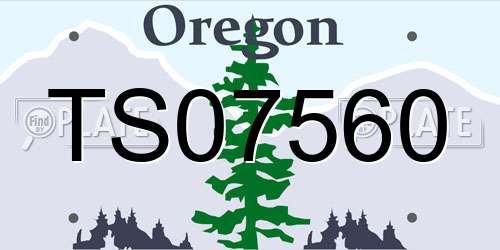 TS07560 Oregon License Plate