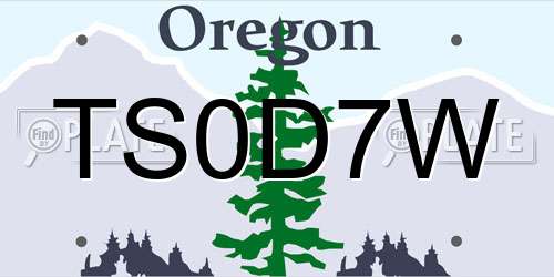 TS0D7W Oregon License Plate