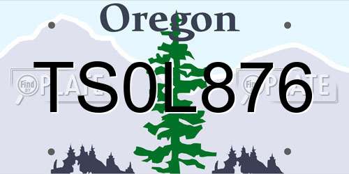TS0L876 Oregon License Plate