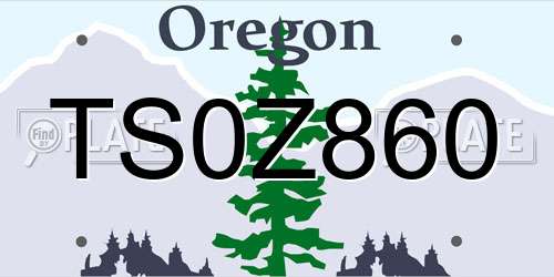 TS0Z860 Oregon License Plate