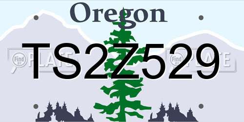 TS2Z529 Oregon License Plate
