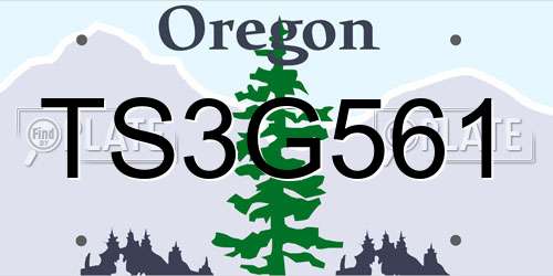 TS3G561 Oregon License Plate