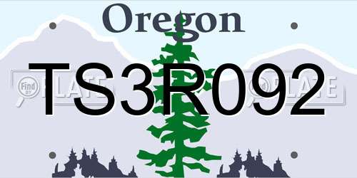 TS3R092 Oregon License Plate