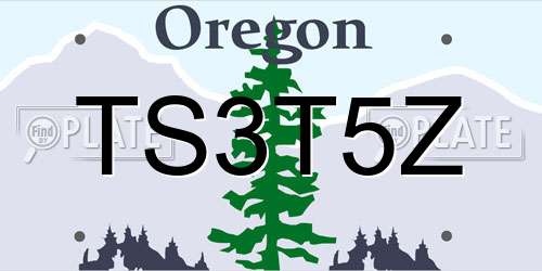TS3T5Z Oregon License Plate