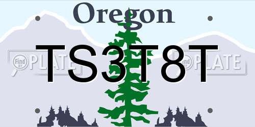 TS3T8T Oregon License Plate