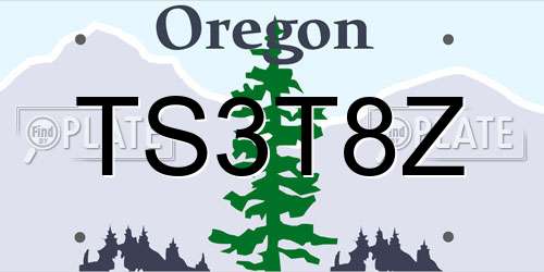 TS3T8Z Oregon License Plate