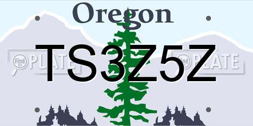 TS3Z5Z Oregon License Plate