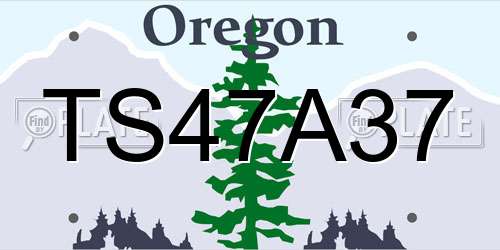 TS47A37 Oregon License Plate