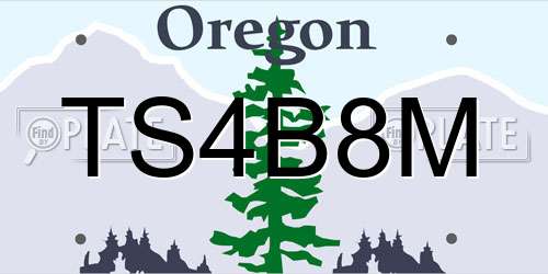 TS4B8M Oregon License Plate