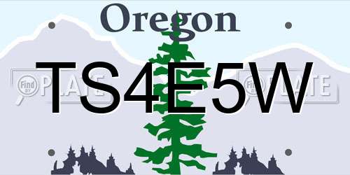 TS4E5W Oregon License Plate