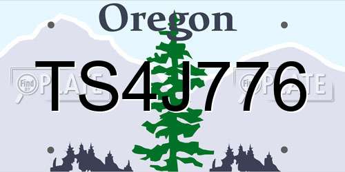 TS4J776 Oregon License Plate