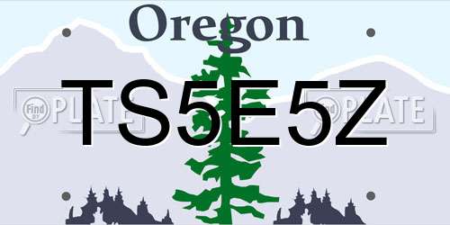 TS5E5Z Oregon License Plate