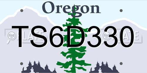 TS6D330 Oregon License Plate