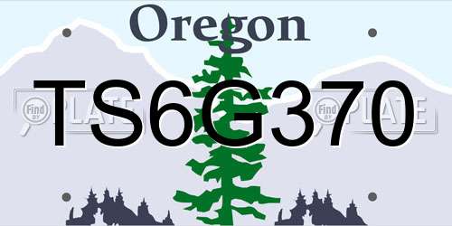 TS6G370 Oregon License Plate