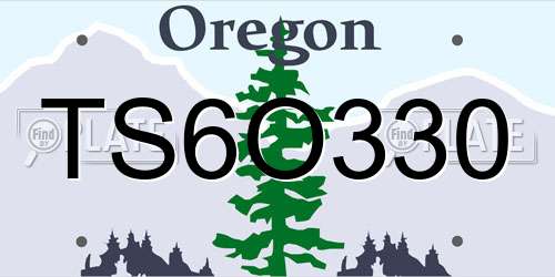TS6O330 Oregon License Plate