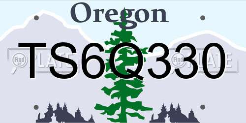 TS6Q330 Oregon License Plate