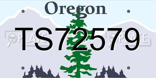 TS72579 Oregon License Plate