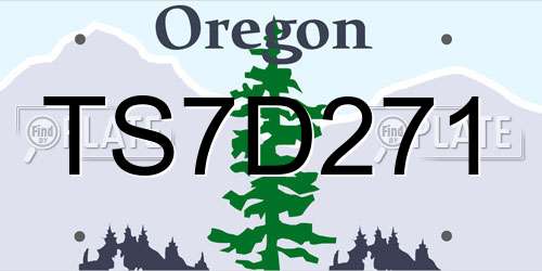 TS7D271 Oregon License Plate