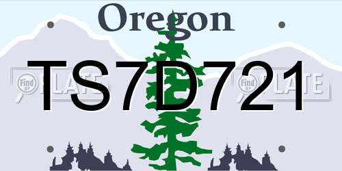 TS7D721 Oregon License Plate