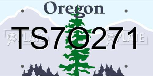 TS7O271 Oregon License Plate