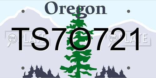 TS7O721 Oregon License Plate