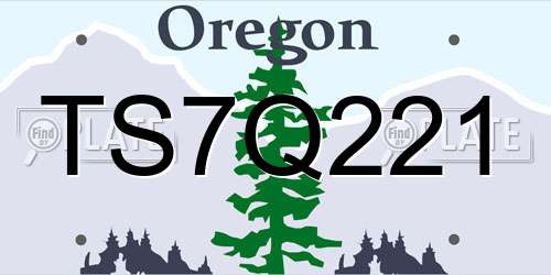 TS7Q221 Oregon License Plate