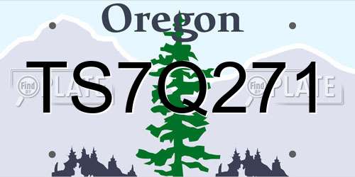 TS7Q271 Oregon License Plate