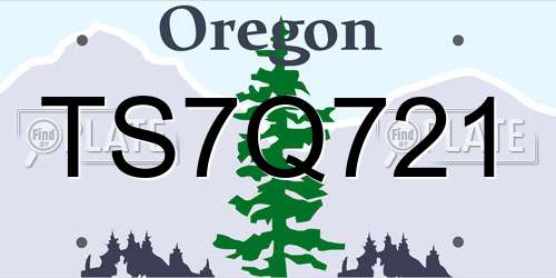 TS7Q721 Oregon License Plate