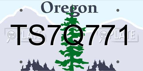 TS7Q771 Oregon License Plate