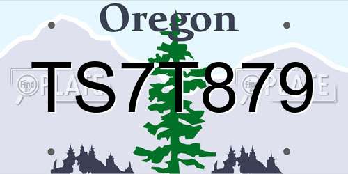 TS7T879 Oregon License Plate