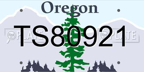 TS80921 Oregon License Plate