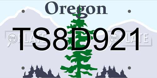TS8D921 Oregon License Plate