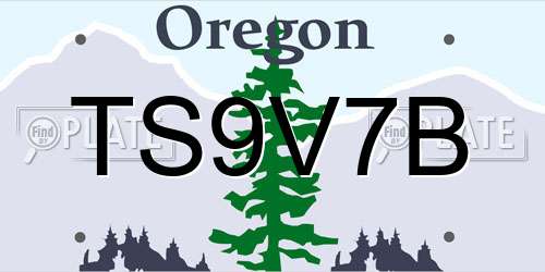 TS9V7B Oregon License Plate