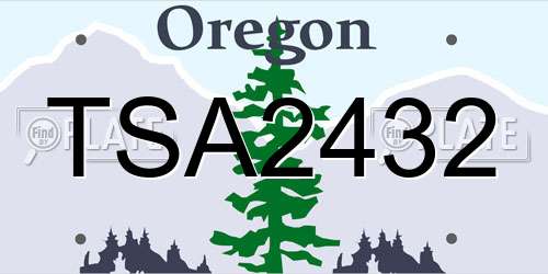 TSA2432 Oregon License Plate