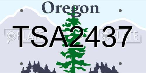 TSA2437 Oregon License Plate