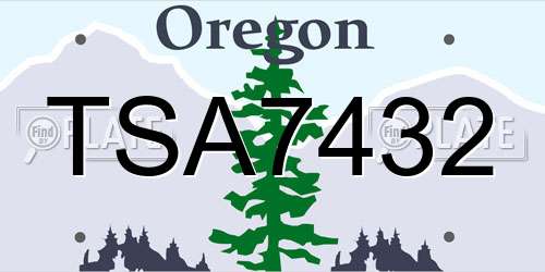TSA7432 Oregon License Plate