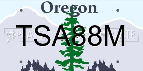TSA88M Oregon License Plate