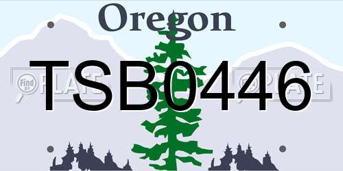 TSB0446 Oregon License Plate