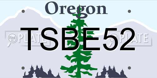 TSBE52 Oregon License Plate