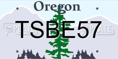 TSBE57 Oregon License Plate