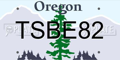 TSBE82 Oregon License Plate