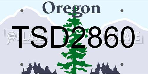 TSD2860 Oregon License Plate