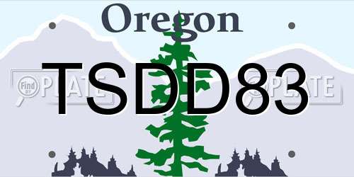 TSDD83 Oregon License Plate