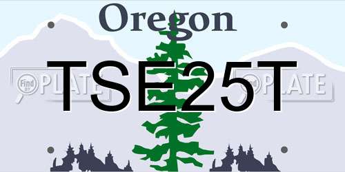 TSE25T Oregon License Plate