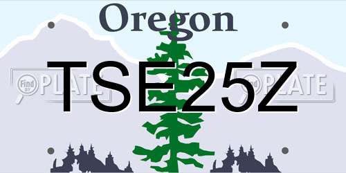TSE25Z Oregon License Plate