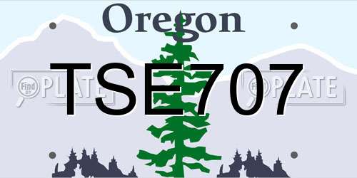 TSE707 Oregon License Plate