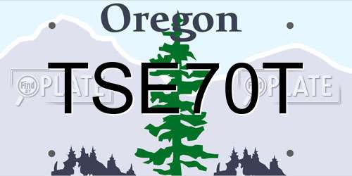 TSE70T Oregon License Plate
