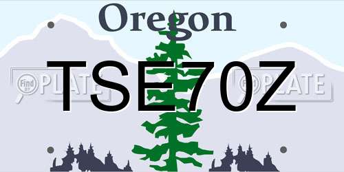 TSE70Z Oregon License Plate